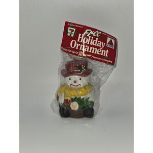 Citgo 7 Eleven 1990's Promo Snowman Ornament Gasoline Tank Fill-Up Gift Set of 2